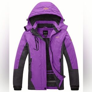 NWT Wantdo Atna Core Waterproof Winter Coat Ski Jacket Purple Detachable Hood S